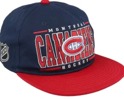 Kids Montreal Canadiens Logo Flatbrim Cap Navy/Red Snapback - Outerstuff
