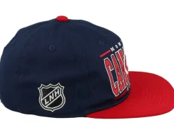 Kids Montreal Canadiens Logo Flatbrim Cap Navy/Red Snapback - Outerstuff