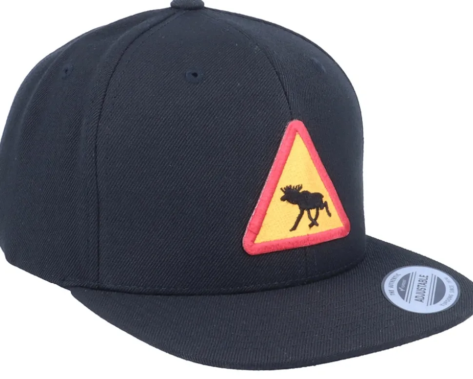 Kids Moose Patch Black Snapback - Kiddo Cap