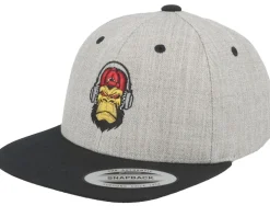 Kids Music Monkey Heather Grey/Black Snapback - Kiddo Cap