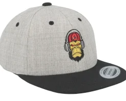 Kids Music Monkey Heather Grey/Black Snapback - Kiddo Cap