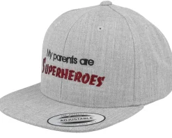 Kids My Parents Are Superheroes Grey Snapback - Kiddo Cap