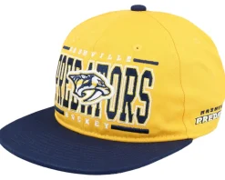 Kids Nashville Predators Logo Flatbrim Cap Gold/Navy Snapback - Outerstuff