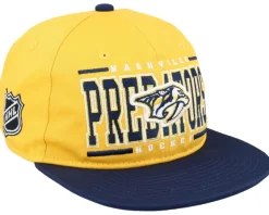 Kids Nashville Predators Logo Flatbrim Cap Gold/Navy Snapback - Outerstuff