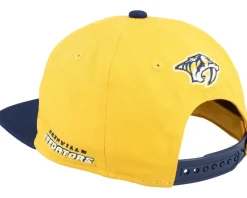 Kids Nashville Predators Logo Flatbrim Cap Gold/Navy Snapback - Outerstuff