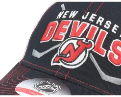 Kids New Jersey Devils Lockup Meshback Black/White Trucker - Outerstuff