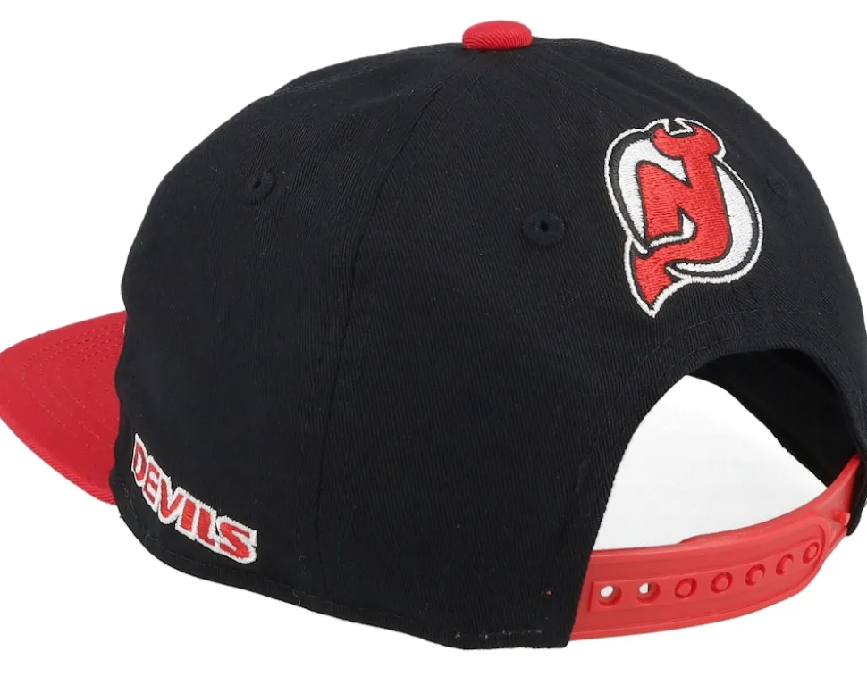 Kids New Jersey Devils Logo Flatbrim Cap Black/Red Snapback - Outerstuff