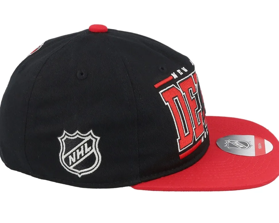 Kids New Jersey Devils Logo Flatbrim Cap Black/Red Snapback - Outerstuff