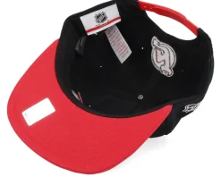 Kids New Jersey Devils Logo Flatbrim Cap Black/Red Snapback - Outerstuff