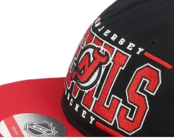 Kids New Jersey Devils Logo Flatbrim Cap Black/Red Snapback - Outerstuff