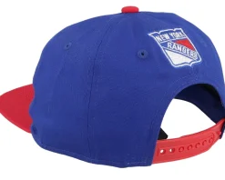 Kids New York Rangers Logo Flatbrim Rush Blue/Red Snapback - Outerstuff