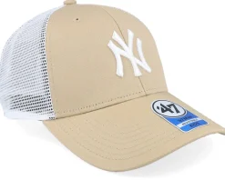 Kids New York Yankees Branson Mvp Khaki/White Trucker - 47 Brand