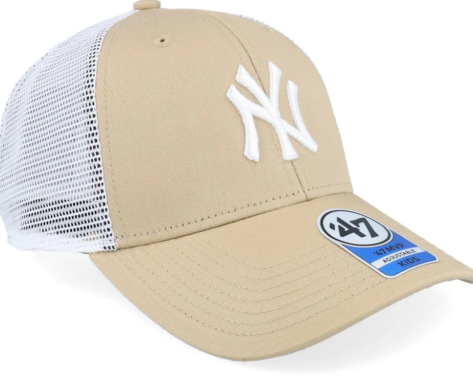 Kids New York Yankees Branson Mvp Khaki/White Trucker - 47 Brand