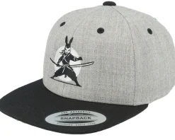 Kids Ninja Rabbit Heather Grey/Black Snapback - Kiddo Cap