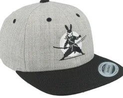 Kids Ninja Rabbit Heather Grey/Black Snapback - Kiddo Cap