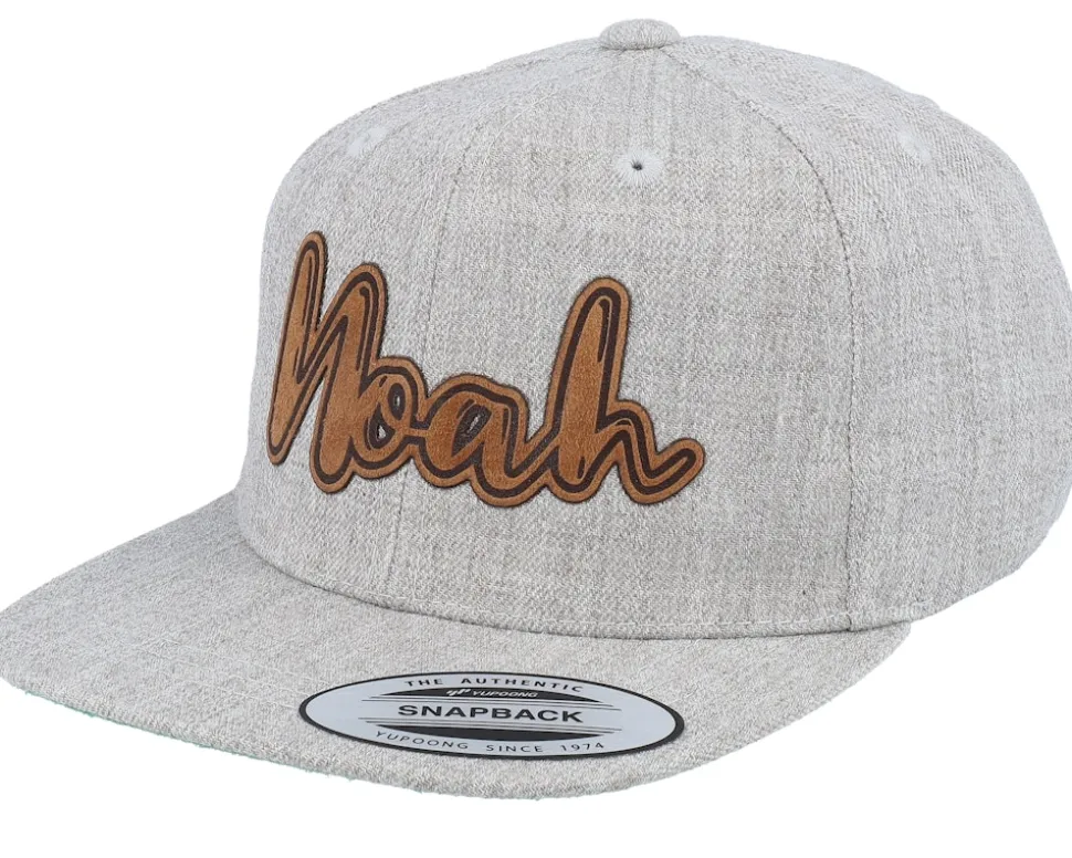 Kids Noah Engraved Patch Heather Grey Snapback - Kiddo Cap