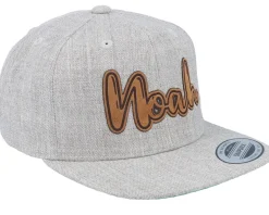 Kids Noah Engraved Patch Heather Grey Snapback - Kiddo Cap
