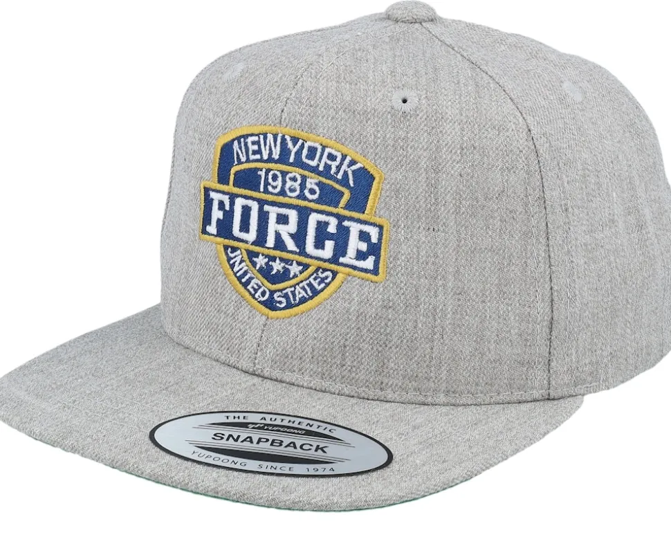 Kids Ny Blue Force Heather Grey Snapback - Kiddo Cap