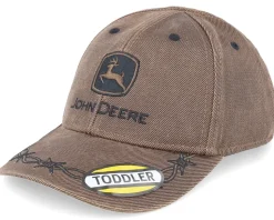Kids Oilskin Cap Brown Adjustable - John Deere