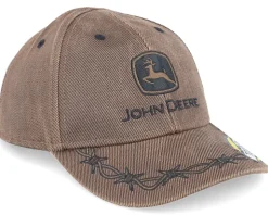 Kids Oilskin Cap Brown Adjustable - John Deere