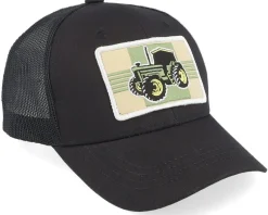 Kids Old Tractor Big Patch Black Trucker - Kiddo Cap