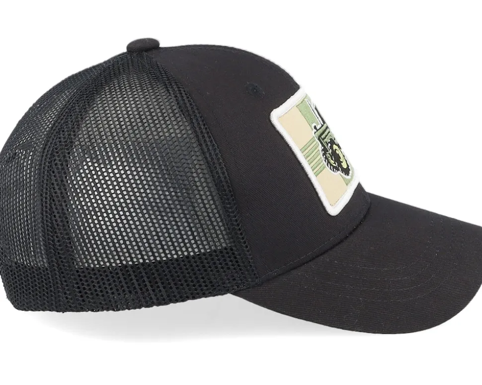 Kids Old Tractor Big Patch Black Trucker - Kiddo Cap