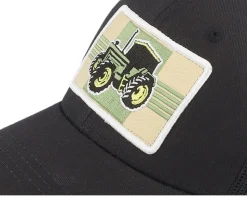 Kids Old Tractor Big Patch Black Trucker - Kiddo Cap