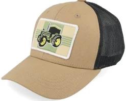 Kids Old Tractor Big Patch Caramel/Black Trucker - Kiddo Cap