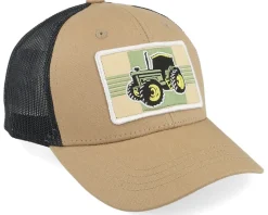 Kids Old Tractor Big Patch Caramel/Black Trucker - Kiddo Cap