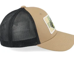 Kids Old Tractor Big Patch Caramel/Black Trucker - Kiddo Cap