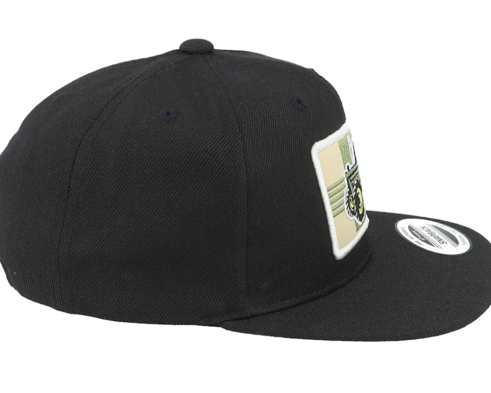 Kids Old Tractor Big Patch Black Snapback - Kiddo Cap