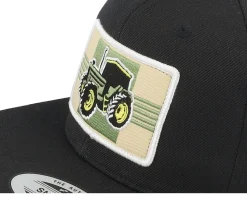 Kids Old Tractor Big Patch Black Snapback - Kiddo Cap