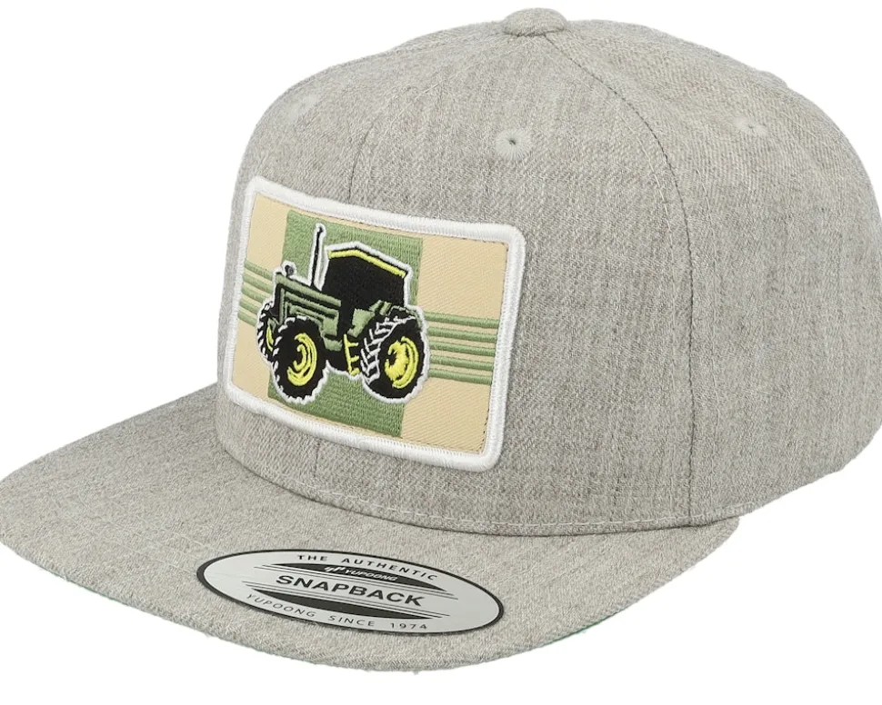 Kids Old Tractor Big Patch Black Snapback - Kiddo Cap