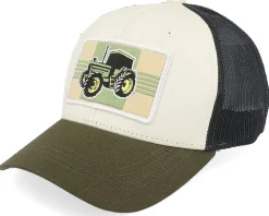 Kids Old Tractor Big Patch Ivory/Black/Dark Mesh Trucker - Kiddo Cap