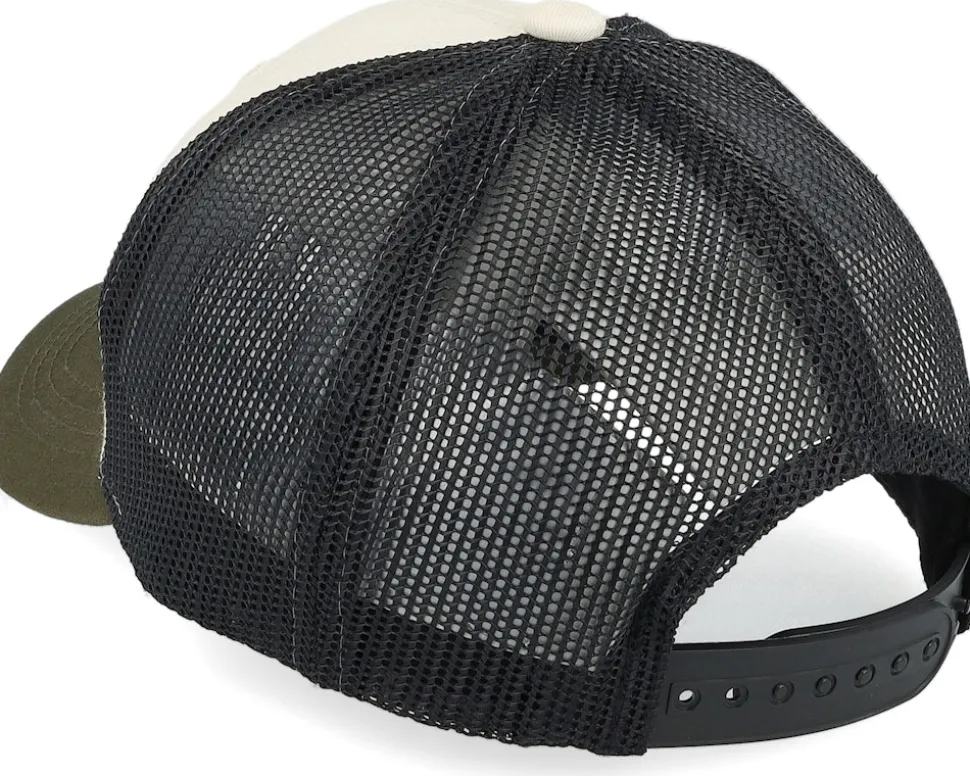 Kids Old Tractor Big Patch Ivory/Black/Dark Mesh Trucker - Kiddo Cap