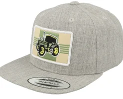 Kids Old Tractor Big Patch Heather Grey Snapback - Kiddo Cap
