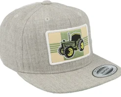 Kids Old Tractor Big Patch Heather Grey Snapback - Kiddo Cap