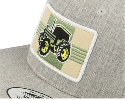 Kids Old Tractor Big Patch Heather Grey Snapback - Kiddo Cap