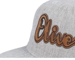 Kids Oliver Engraved Patch Heather Grey Snapback - Kiddo Cap