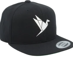 Kids Origami Paper Bird Black Snapback - Kiddo Cap