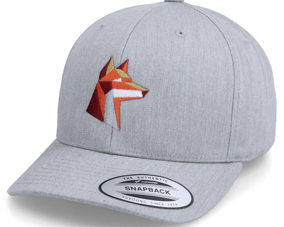 Kids Paper Fox Heather Grey Adjustable - Kiddo Cap