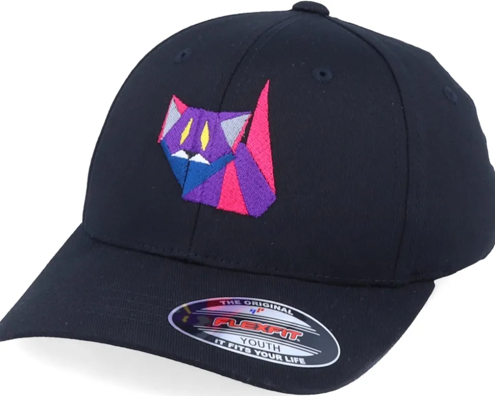 Kids Paper Lucifer Cat Black Flexfit - Origami