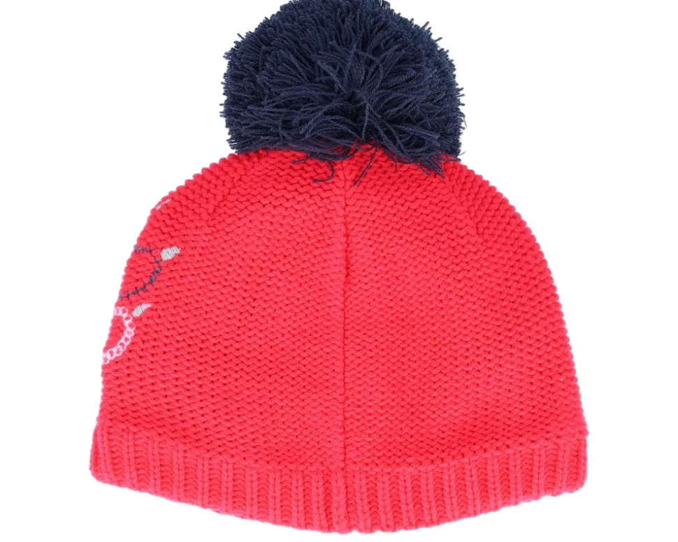 Kids Paw Knit Cap Pink Dahlia Pom - Jack Wolfskin