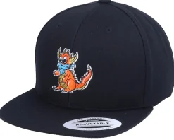 Kids Paxie The Crocosaur Dino Black Snapback - Kiddo Cap