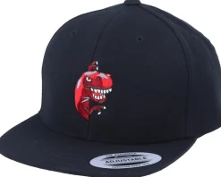 Kids Peeping Dino T-rex Black Snapback - Kiddo Cap