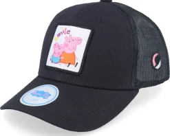 Kids Peppa And George Smile Black Trucker - Peppa Pig
