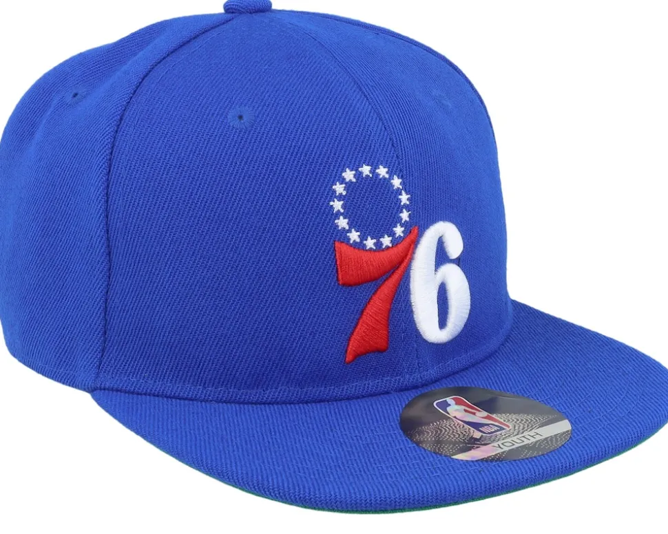 Kids Philadelphia 76ers Logo Flatbrim Blue Snapback - Outerstuff