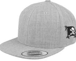 Kids Pirate Flag Side Heather Grey Snapback - Iconic