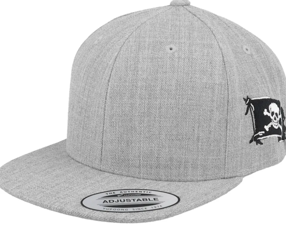 Kids Pirate Flag Side Heather Grey Snapback - Iconic
