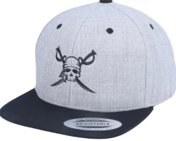 Kids Pirate Logo Heather Grey/Black Snapback - Kiddo Cap